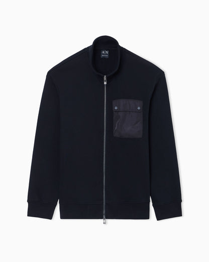 Full-zip sweatshirt with chest pocket