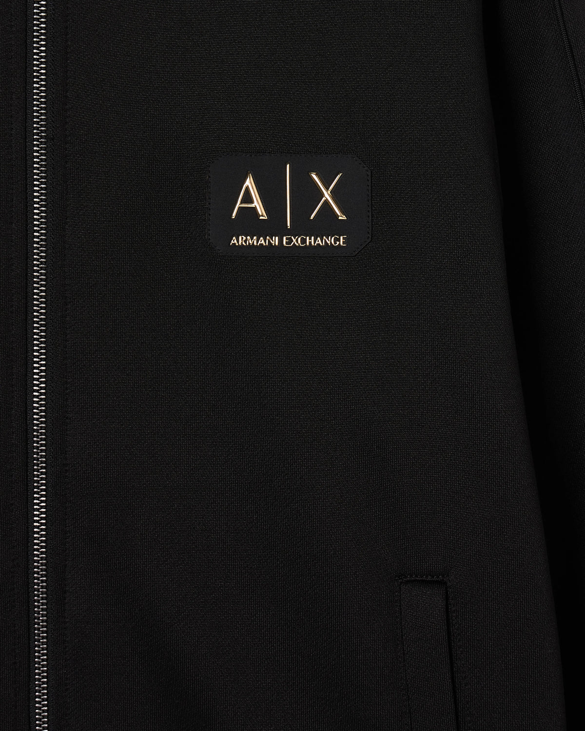 Zip-up hoodie with gold patch