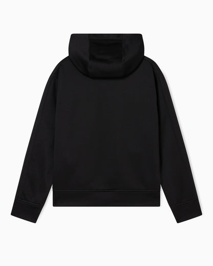 Zip-up hoodie with gold patch