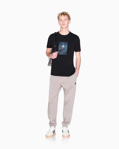 Jogger pants with metal logo