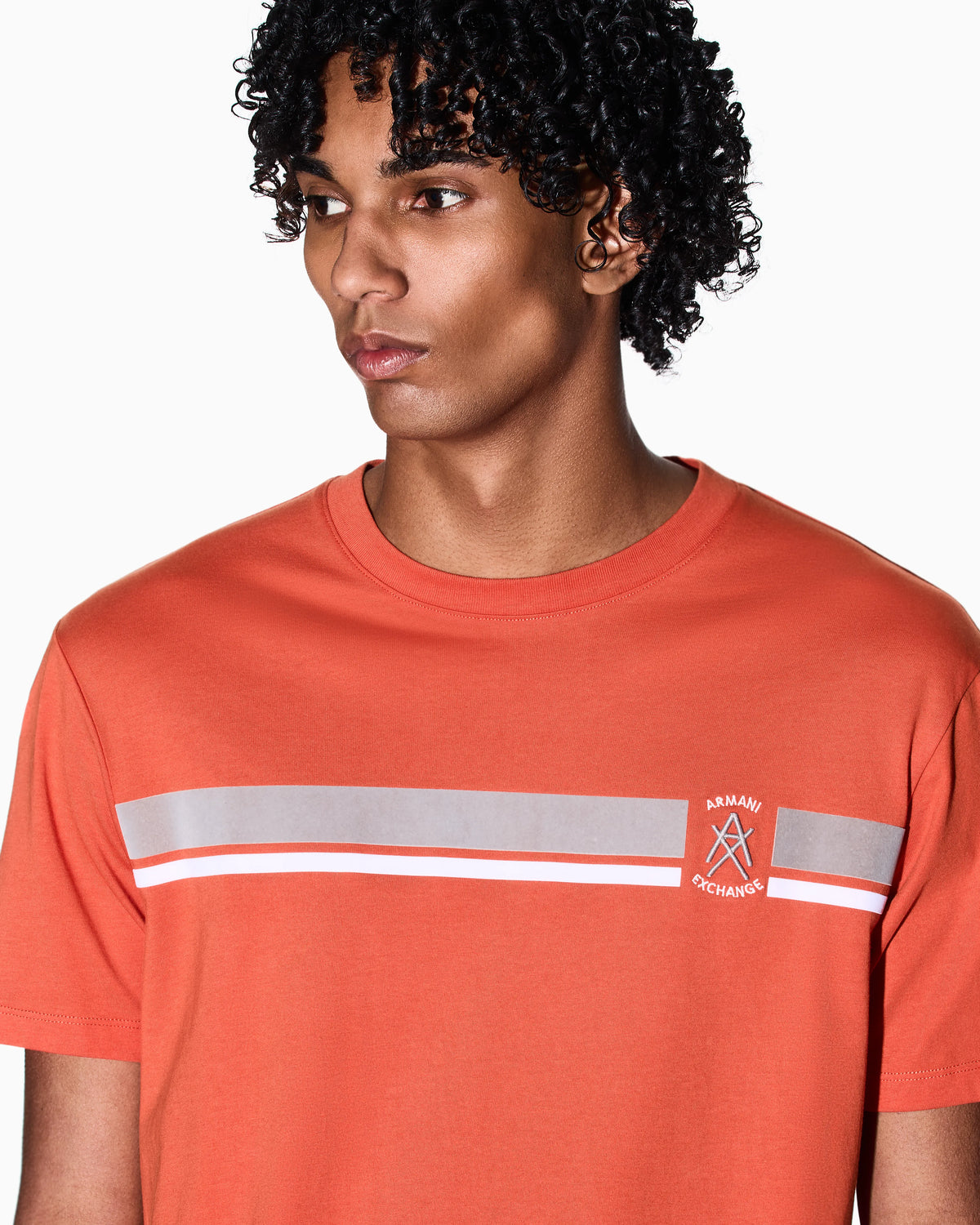 Regular fit T-shirt with contrasting band and logo