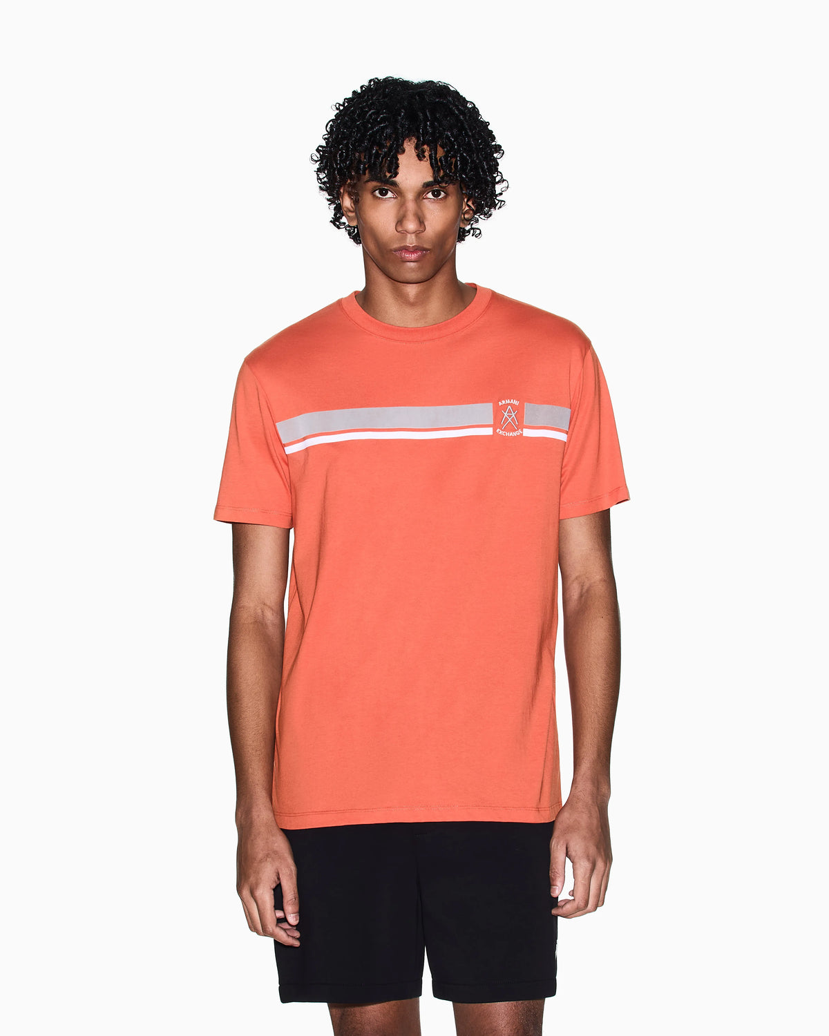 Regular fit T-shirt with contrasting band and logo