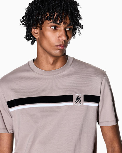 Regular fit T-shirt with contrasting band and logo
