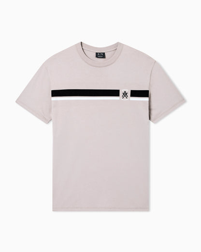 Regular fit T-shirt with contrasting band and logo