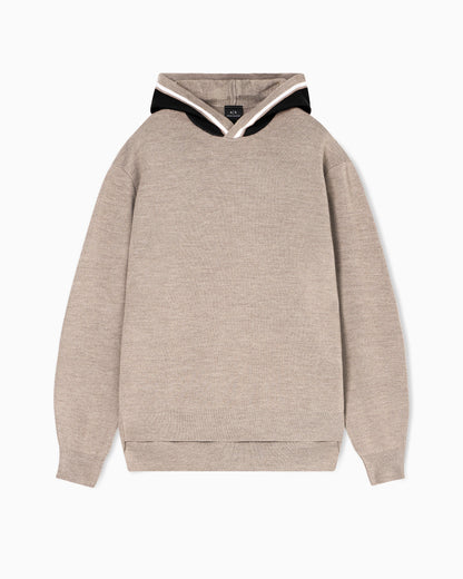 Contrast hooded sweater