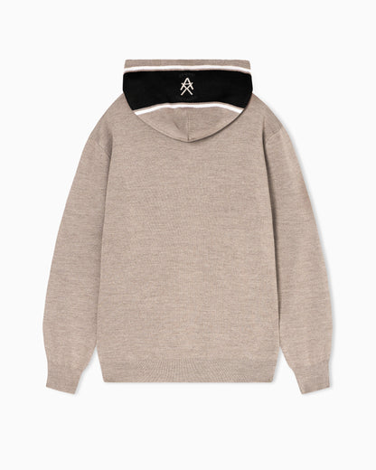 Contrast hooded sweater