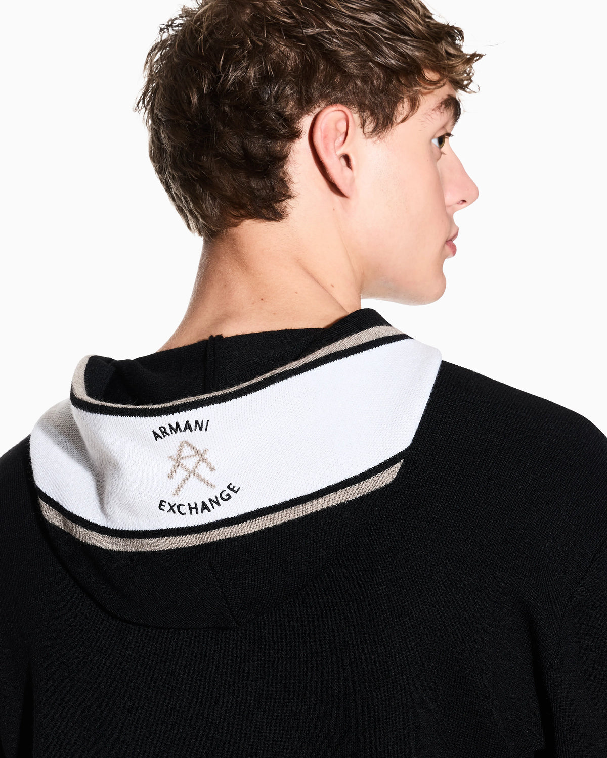 Contrast hooded sweater