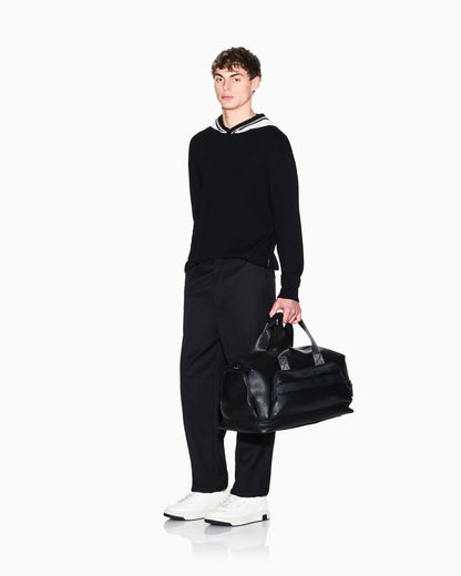 Contrast hooded sweater