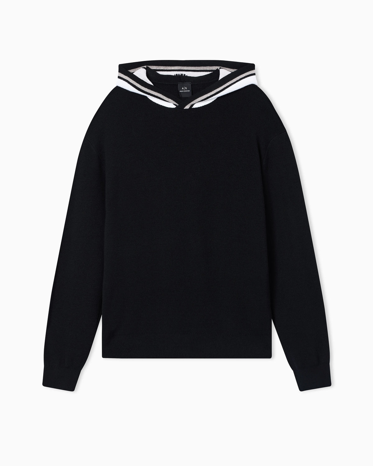 Contrast hooded sweater