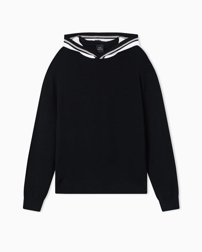 Contrast hooded sweater