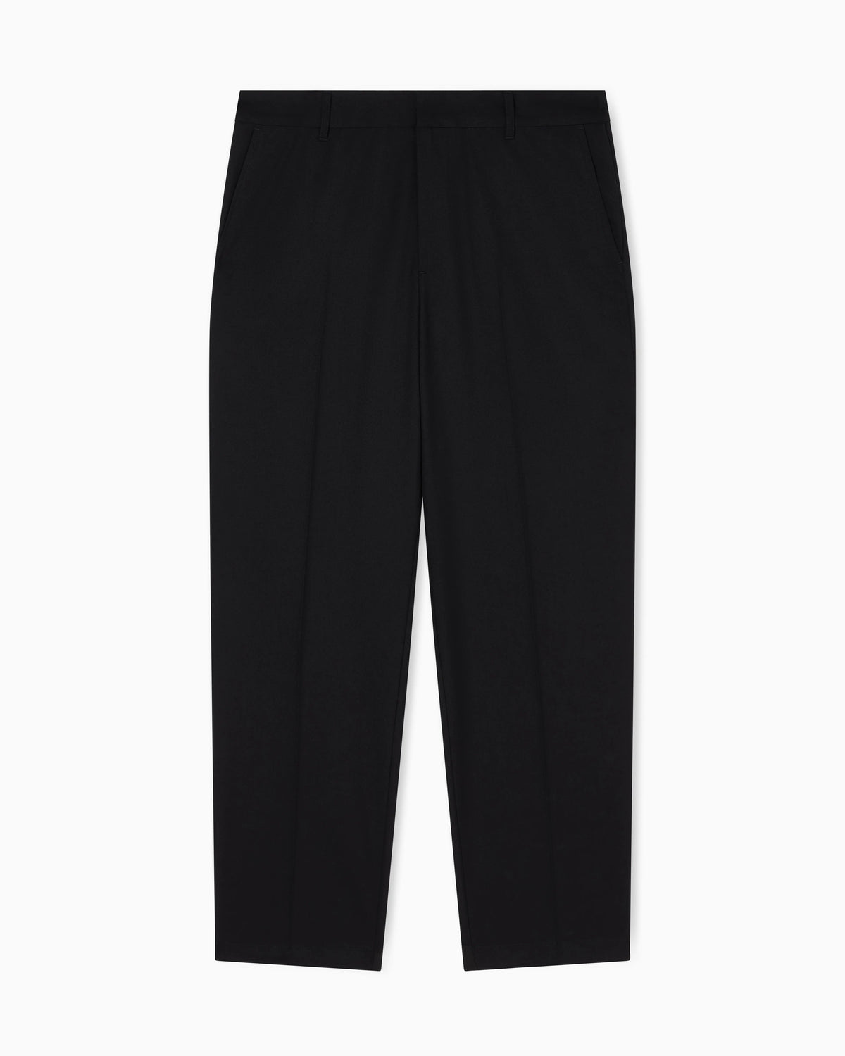 Straight-leg wool blend trousers