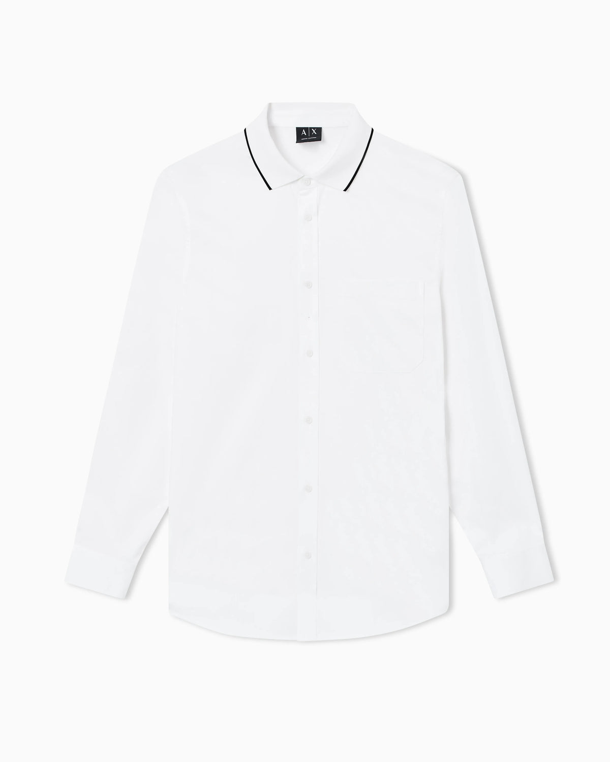 Stretch cotton shirt with contrasting profiles