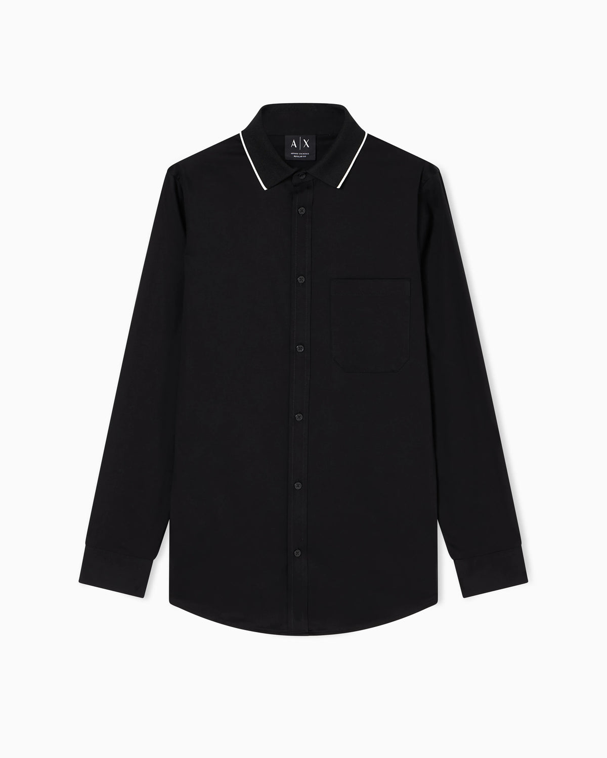 Stretch cotton shirt with contrasting profiles