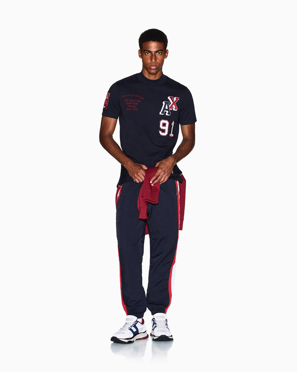 Trousers with side stripes