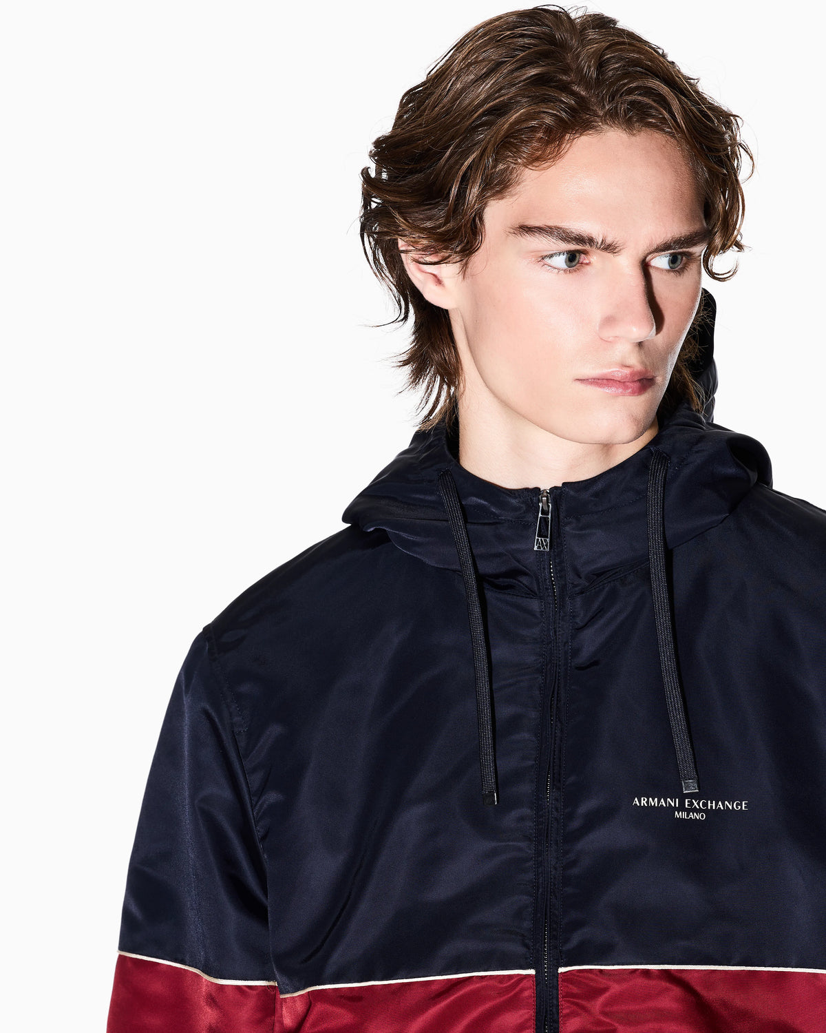 Two-tone jacket with hood