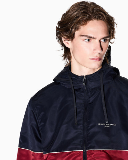 Two-tone jacket with hood
