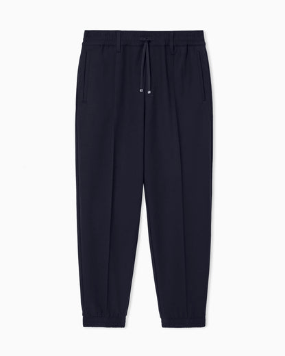 Black cropped trousers with drawstring