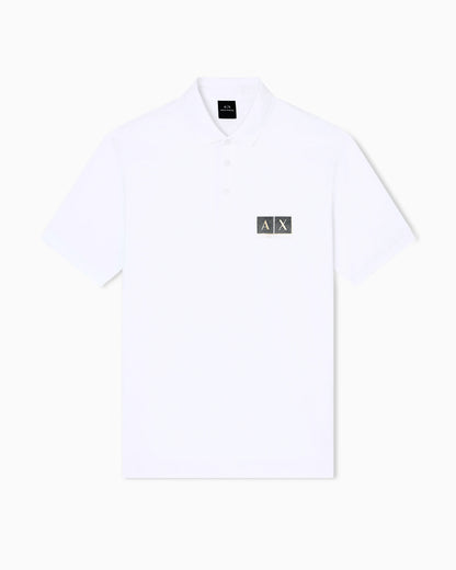 Regular fit cotton polo shirt with gold details