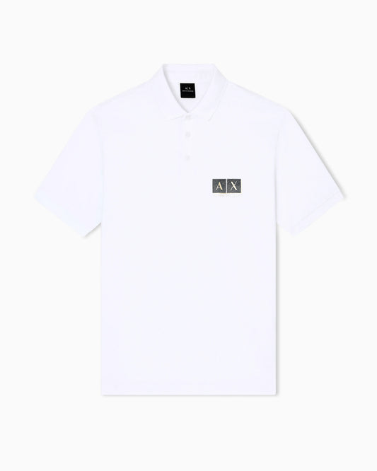 Regular fit cotton polo shirt with gold details