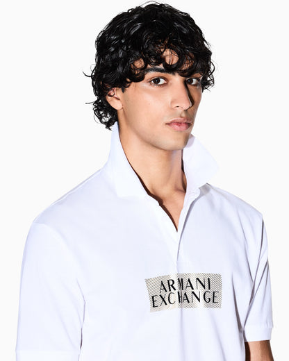 Regular fit cotton polo shirt with gold details
