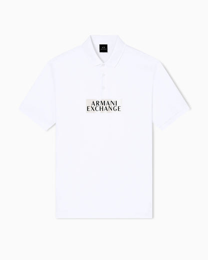 Regular fit cotton polo shirt with gold details