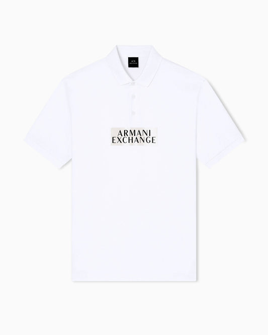 Regular fit cotton polo shirt with gold details