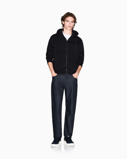 Zip-up sweatshirt with contrasting hood