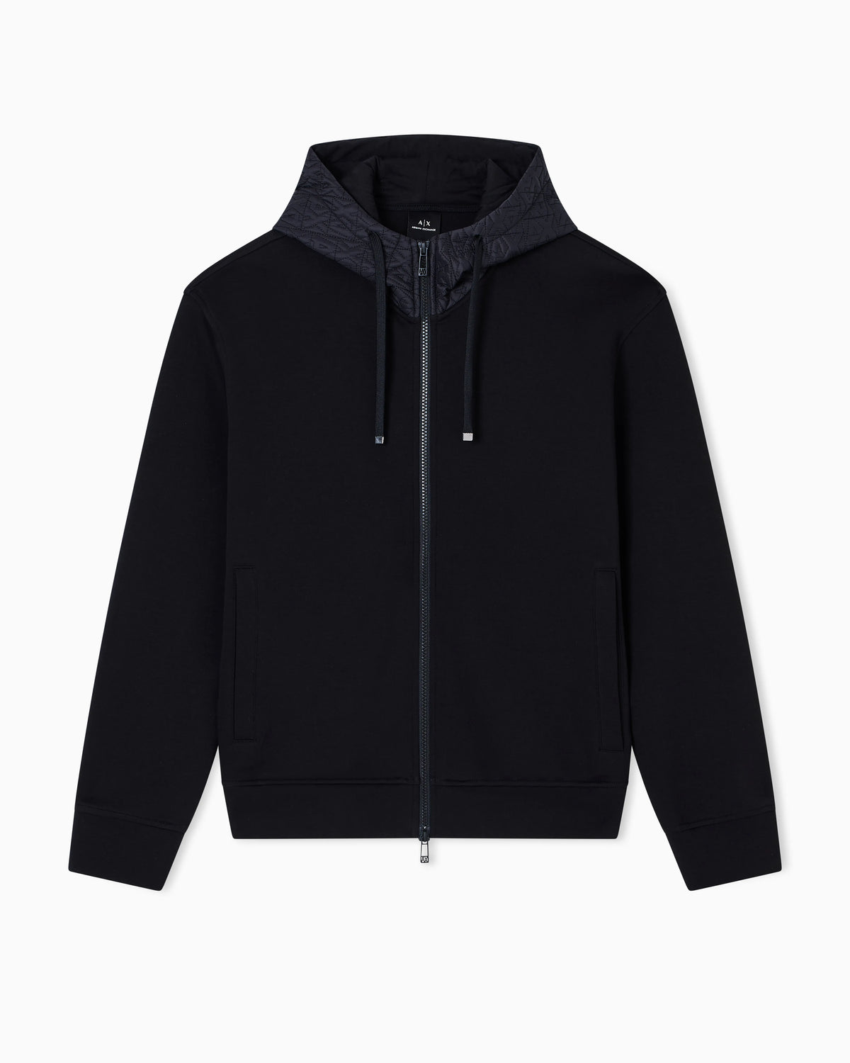Zip-up sweatshirt with contrasting hood