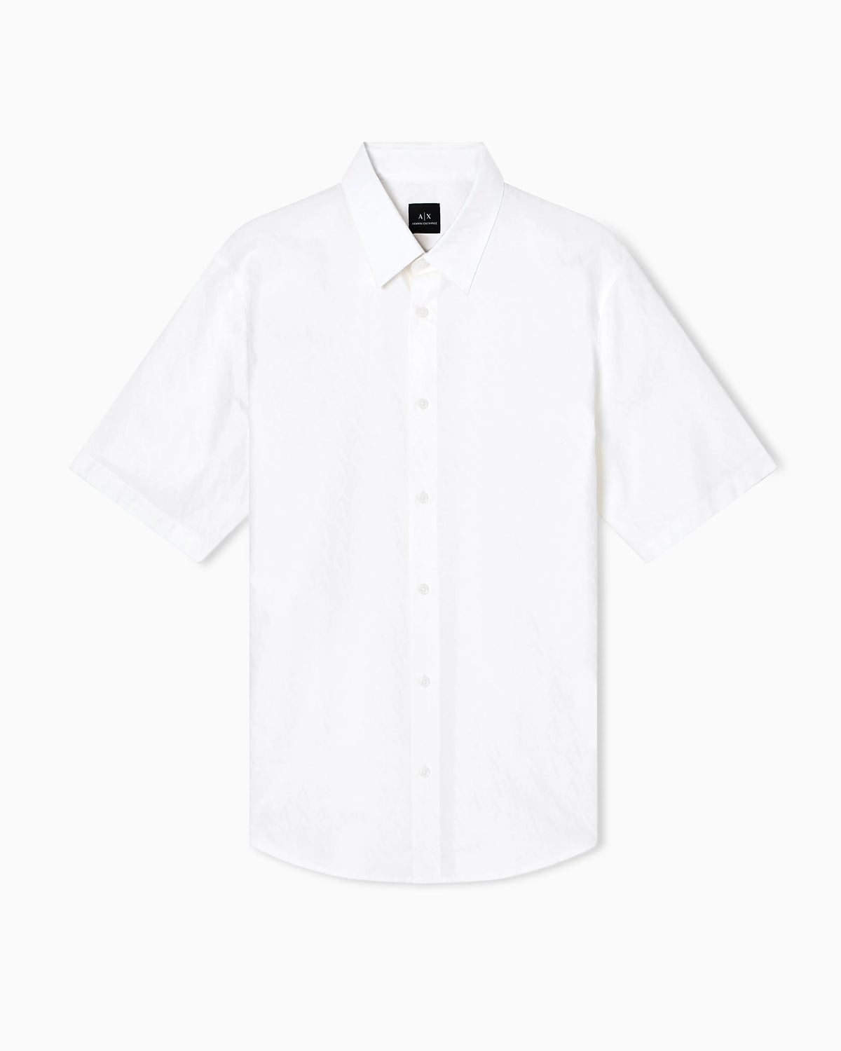 Short-sleeve button-up shirt in cotton jacquard Essential