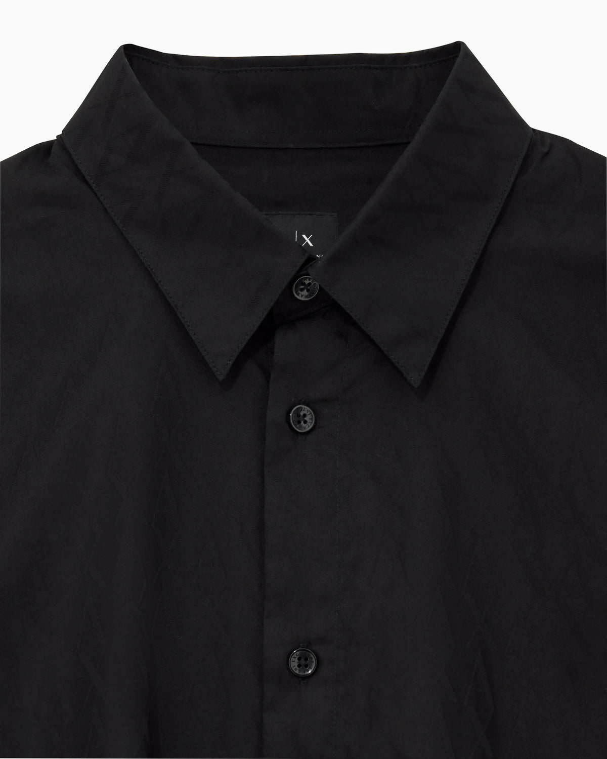 Short-sleeve button-up shirt in cotton jacquard Essential