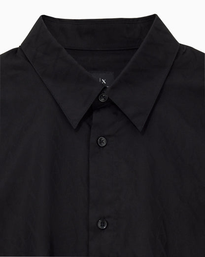 Short-sleeve button-up shirt in cotton jacquard Essential