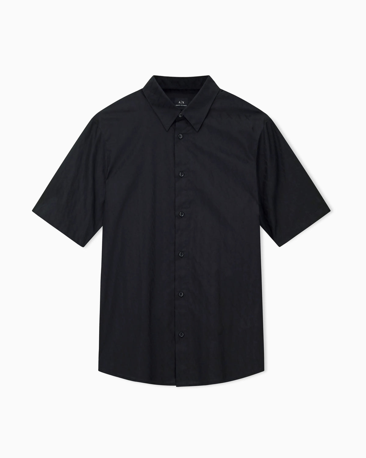 Short-sleeve button-up shirt in cotton jacquard Essential