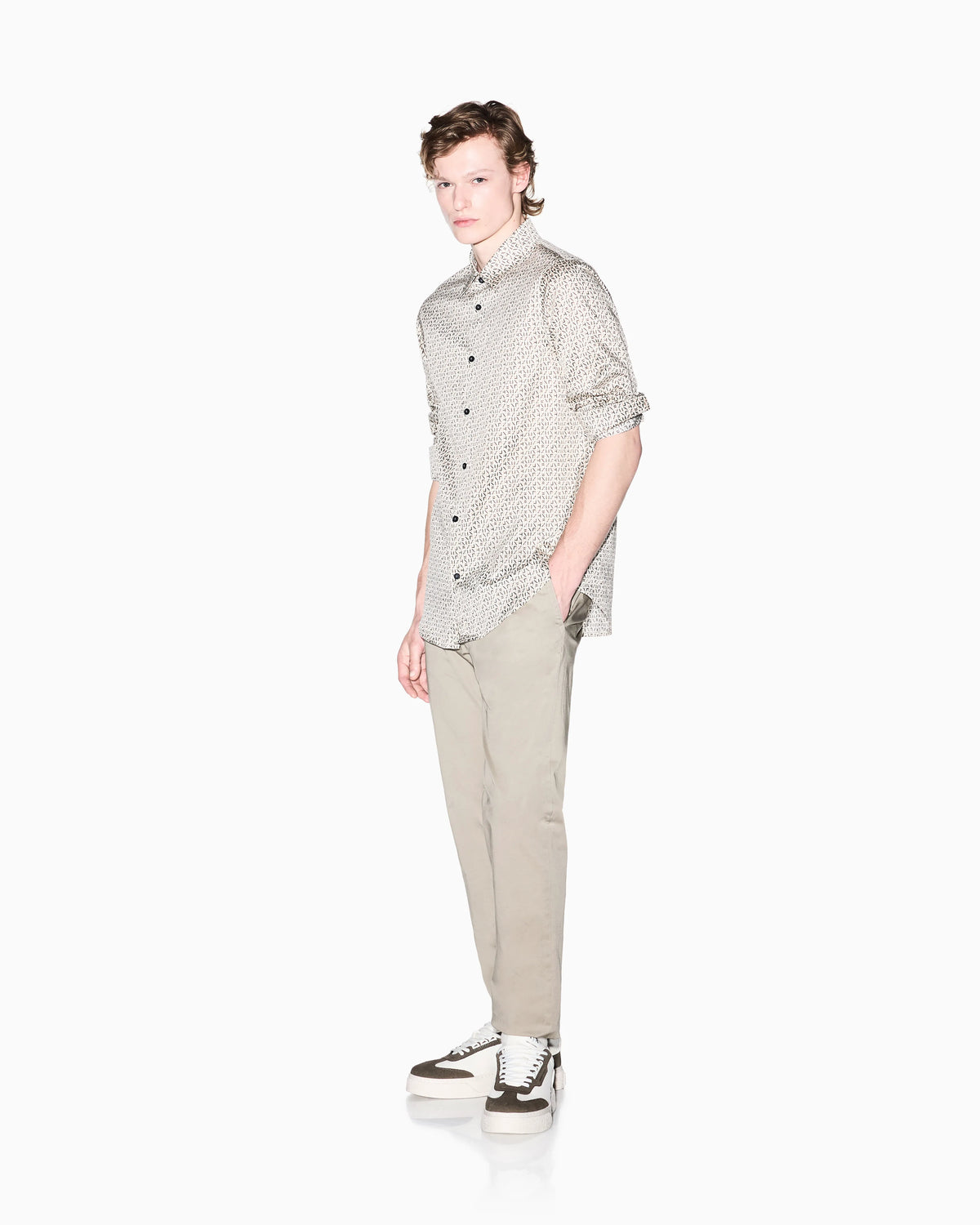 Regular fit shirt with lettering logo