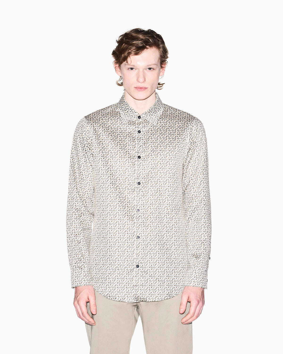 Regular fit shirt with lettering logo
