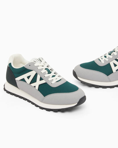 Sneakers in mesh and microsuede