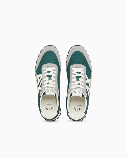 Sneakers in mesh and microsuede