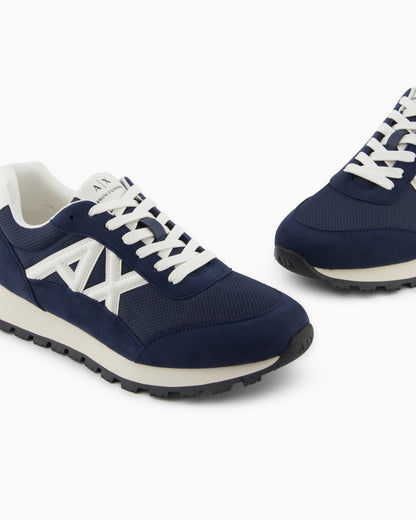 Sneakers in mesh and microsuede