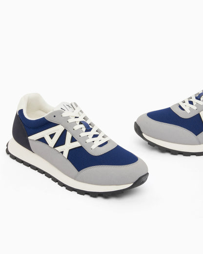 Sneakers in mesh and microsuede