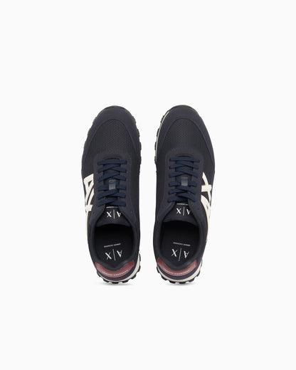 Sneakers in mesh and microsuede