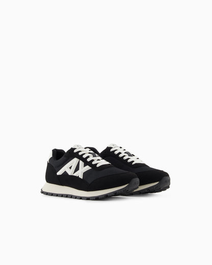 Sneakers in mesh and microsuede