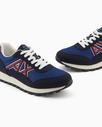 Sneakers in mesh and microsuede