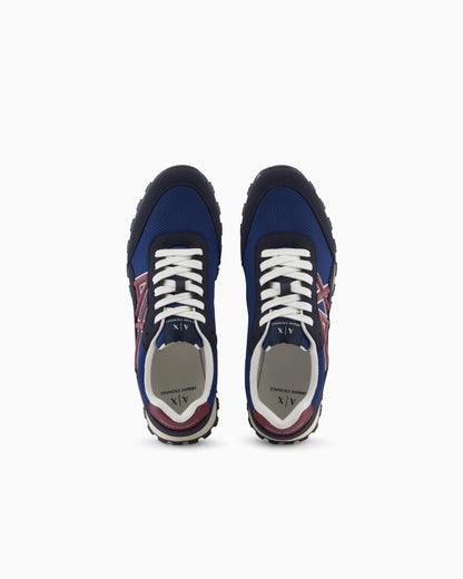 Sneakers in mesh and microsuede