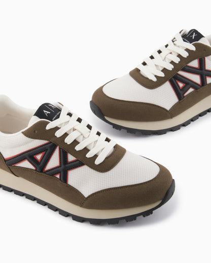 Sneakers in mesh and microsuede