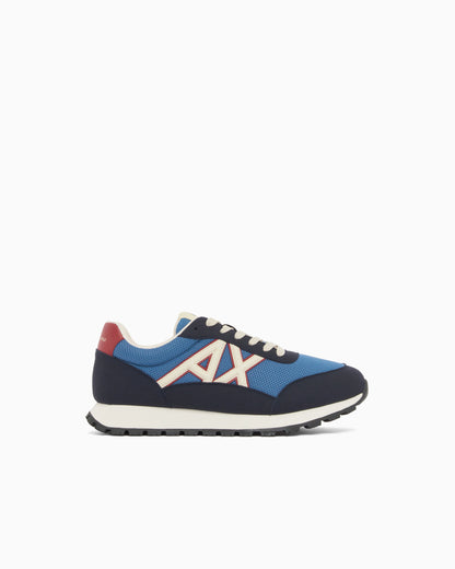 Sneakers in mesh and microsuede