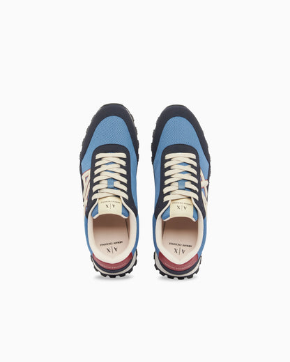 Sneakers in mesh and microsuede