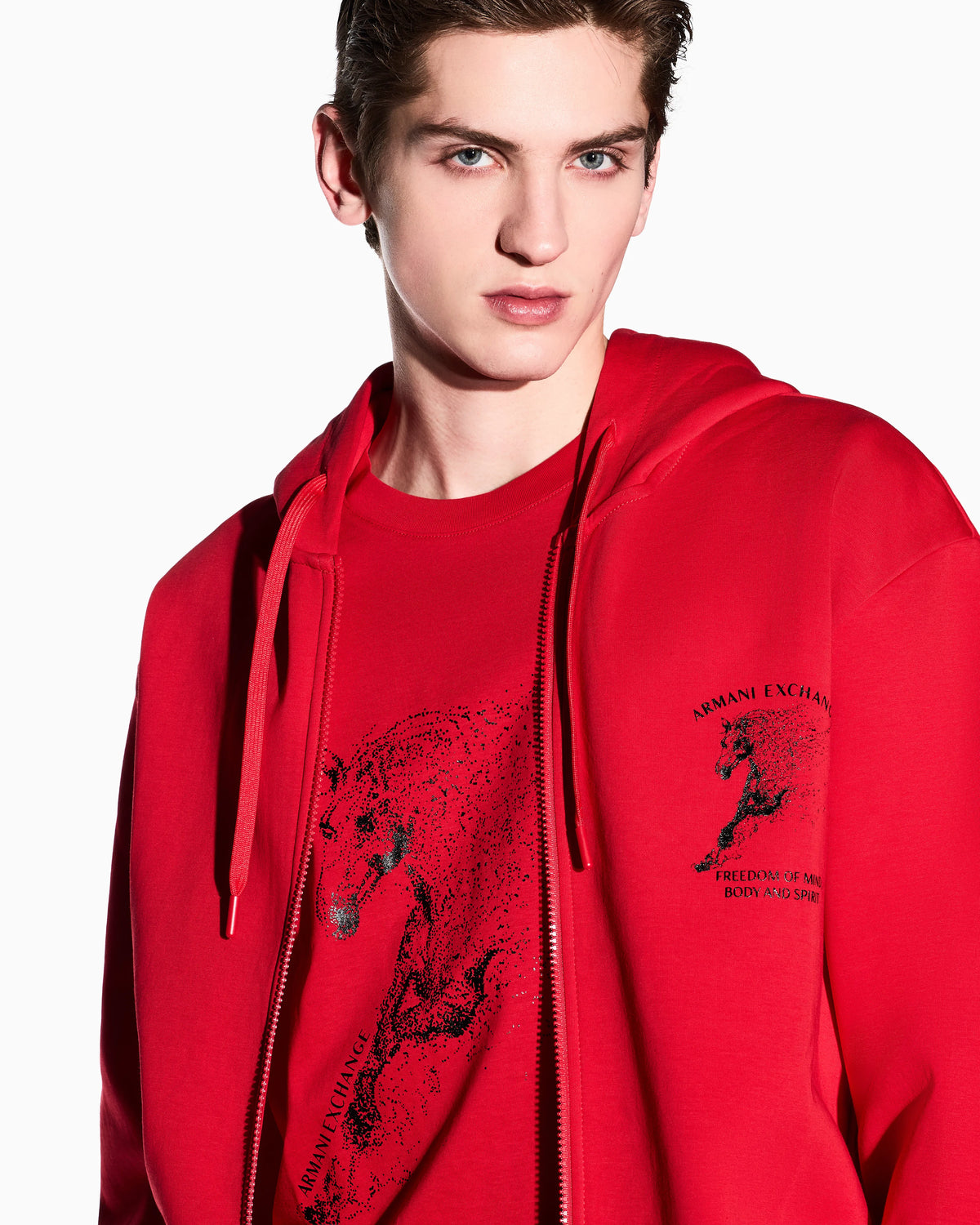 Regular Fit Mercerized Cotton Jersey T-Shirt with Horse