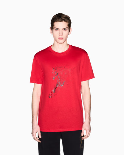 Regular Fit Mercerized Cotton Jersey T-Shirt with Horse
