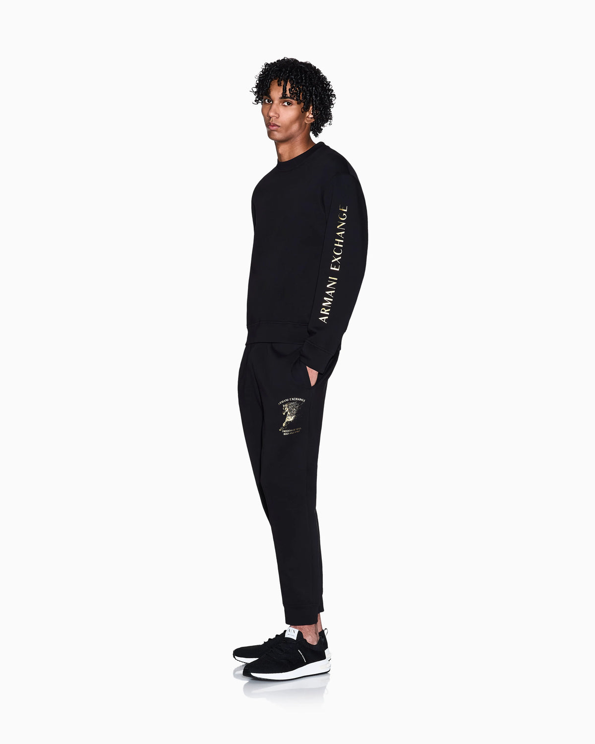 Crewneck sweatshirt with logo and horse print on the back