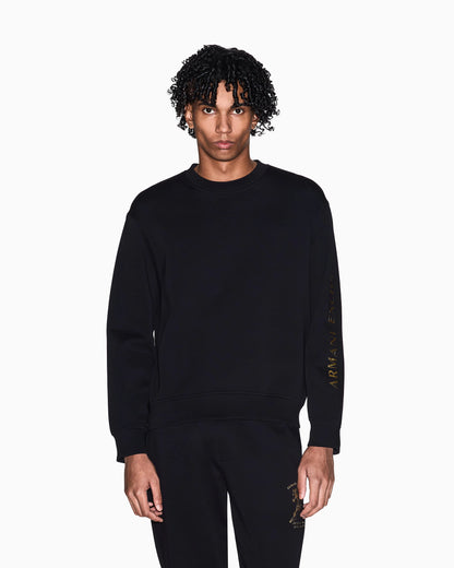 Crewneck sweatshirt with logo and horse print on the back