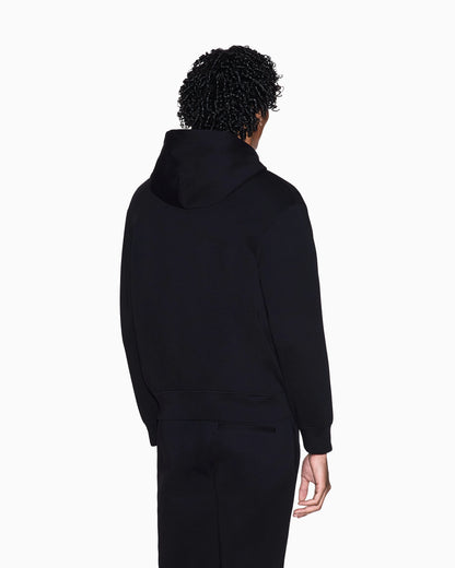 Zip-up hoodie with logo and horse print